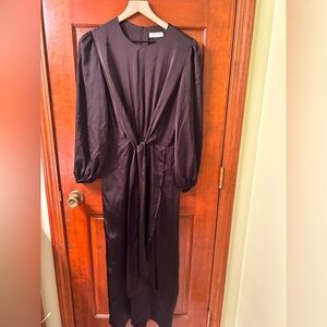 PIN-UP ART Black silky sexy tie front waist dress. Size M